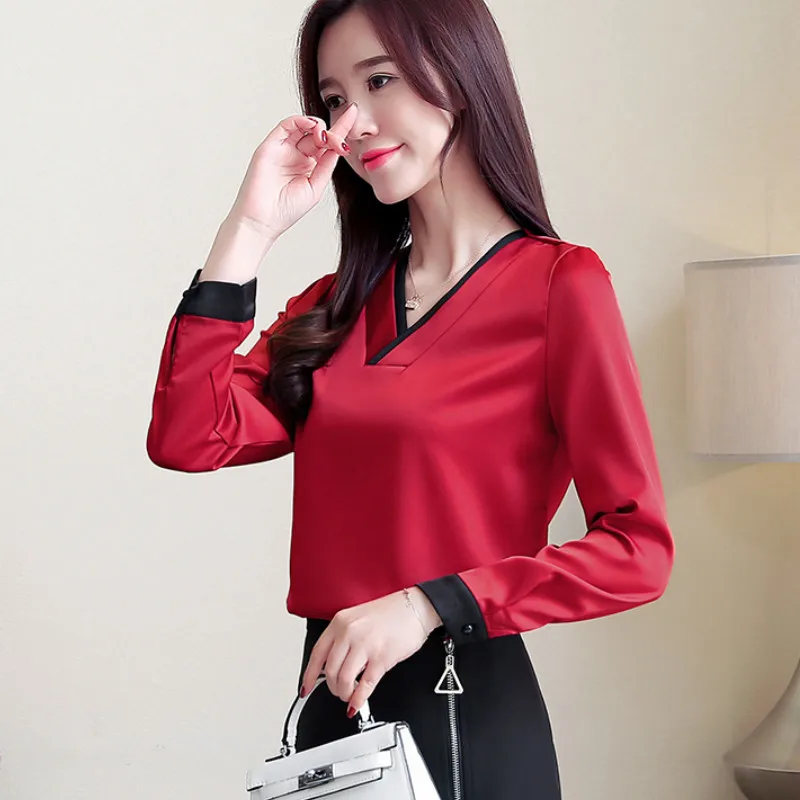 Для женщин s Топы и блузки Blusas Mujer De Moda 2021 полный сплайсированные сплошной Офисные
