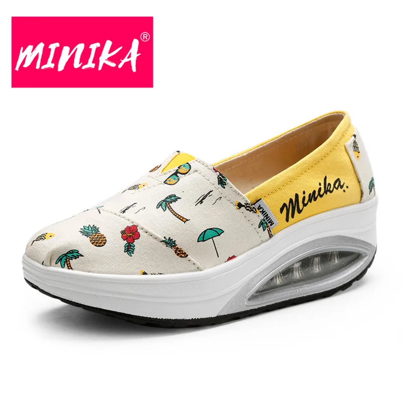 

MINIKA 2017 Women Casual Shoes Slip-On Shallow Mouth Flats Shoes Fashion Durable Air Cushion Women Loafers Shoes High Quality