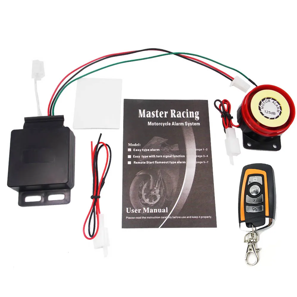 Master Racing 12V 125dB Universal Motorcycle Scooter Alarm Moto Anthi