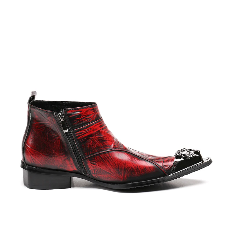 Dedo Moda Pé Neve color color 01 Tornozelo De Flats Metal Da Color Retro Homens 02 Autum Do Mabaiwan Sapatos Cowboy Segurança Militares 03 Inverno Apontado Botas OS06dwBq