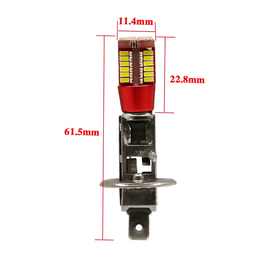 YCCPAUTO 2 шт. H1 светодиодный противотуманный фонарь 3014 57 SMD дневные ходовые огни дневного светильник лампочка Автомобильная Противо-Туманная светильник s белый 12V