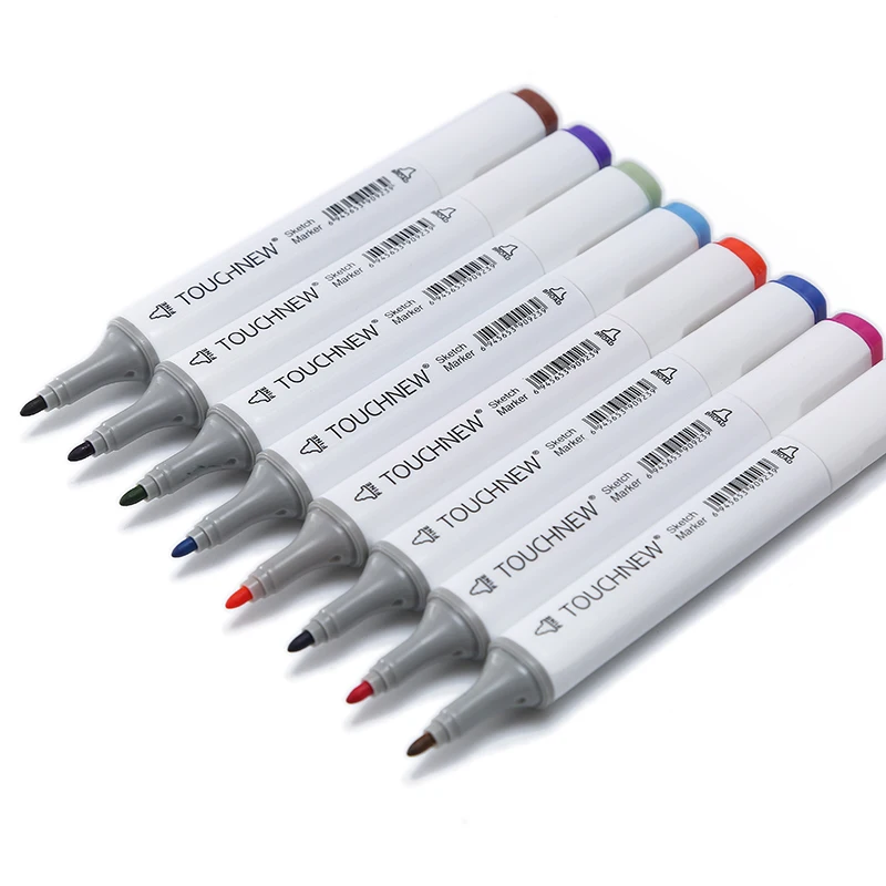 TOUCHNEW Alcohol Markers 30/40/60/80/168 Colors Dual Head Sketch Markers Brush Pen Set For Drawing Manga Design Art Markers