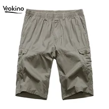 Размер мужской летние новые мужские повседневные однотонные хлопковые шорты высокого качества Модные свободные прямые шорты 4XL 5XL 6XL