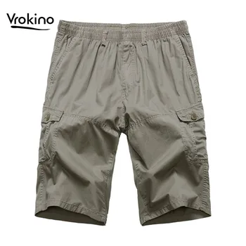 

Size Man 2019 Summer New Men's Casual Solid Color 100% Cotton Shorts High Quality Fashion Loose Straight Shorts 4XL 5XL 6XL
