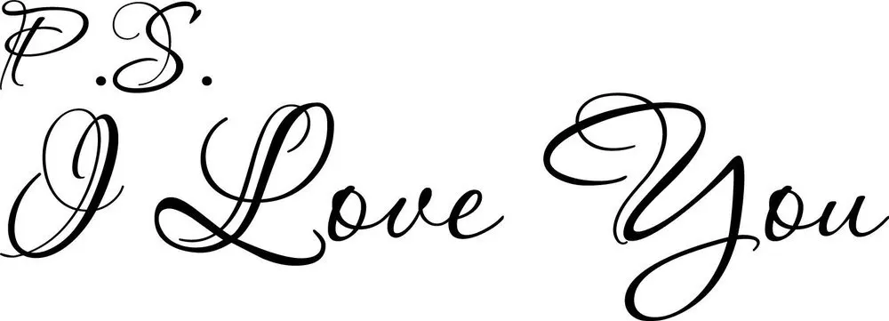 P.S. I Love You Cute Cursive vinyl wall decal quote sticker ...