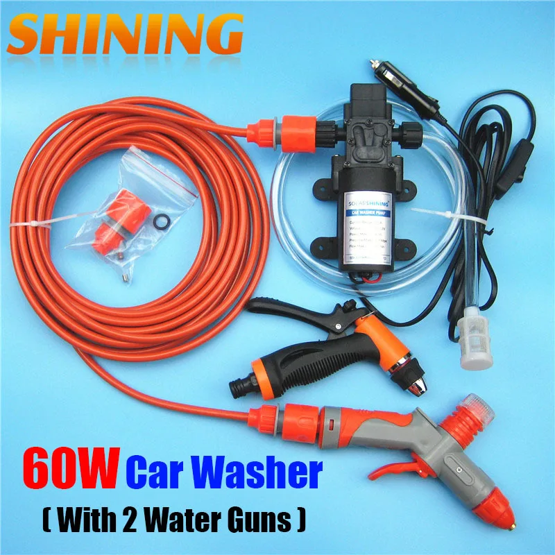 12V 60W Car Washer Washing Pump Machine With Dual Guns (Normal Water