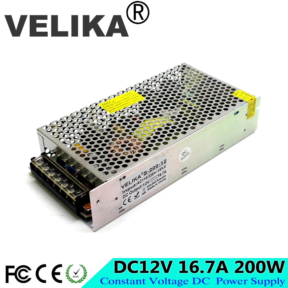 Лучшее качество 200W 16.7A 12V AC к DC SMPS одиночный выход импульсный источник питания для