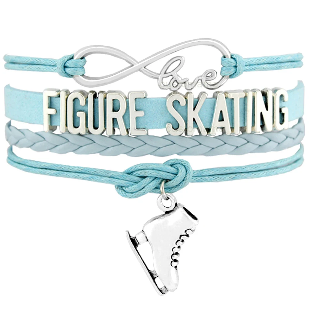 

Figure Skating Flip Axel Salchow Loop Jump Lutz Toe Loop Sports Infinity Love Charm Bracelets Women Men Girl Boy Jewelry Gift