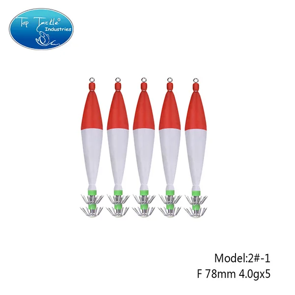 Пластиковый светящийся хвост крючок для наживки крючок соленой воды рыболовная приманка для осьминог, каракатица - Цвет: F78mm4.0g H2.0-5pcs