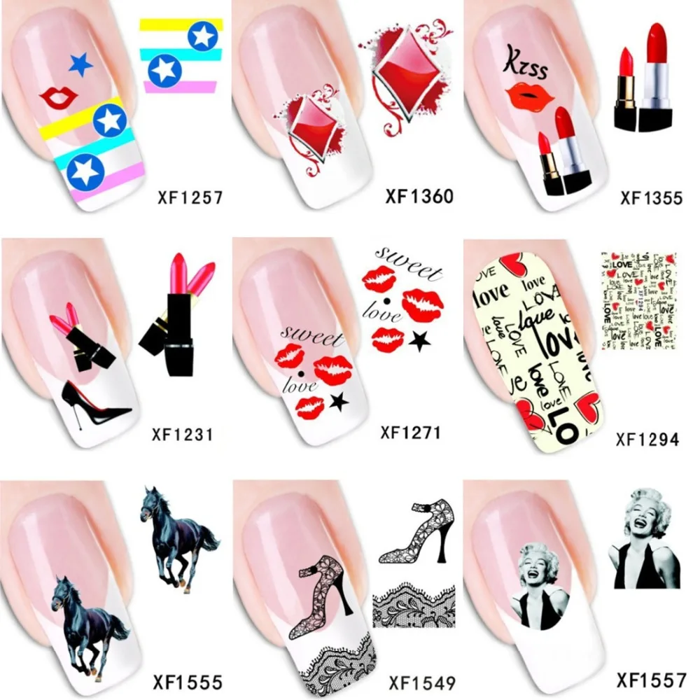 

Water Transfer Nail Art Stickers Decal Beauty, Lipstick & High Heels & Lips Design Manicure Tools + Free Shipping