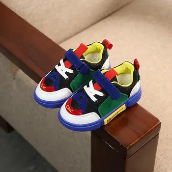 

2019 autumn new children sports shoes boys fashion bright shoes girls breathable casual shoes