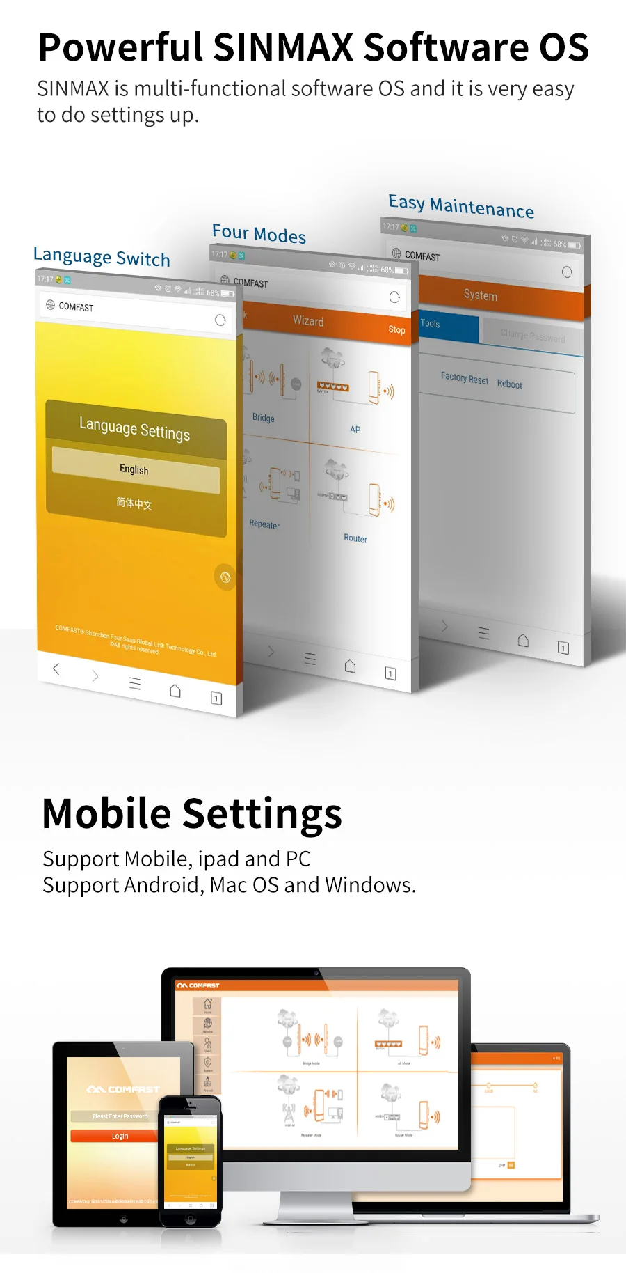 300Mbps Điểm Truy Cập Không Dây Ngoài Trời CPE Router WIFI Khuếch Đại WIFI Comfast CF-E110N WIFI Cầu Nanostation WI-FI wifi modem amplifier