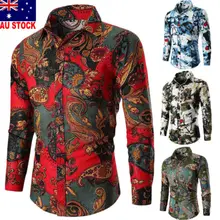Мужская рубашка с длинным рукавом на пуговицах, мужские рубашки с цветочным принтом, повседневные рубашки с длинным рукавом на пуговицах, мужская хлопковая рубашка с принтом