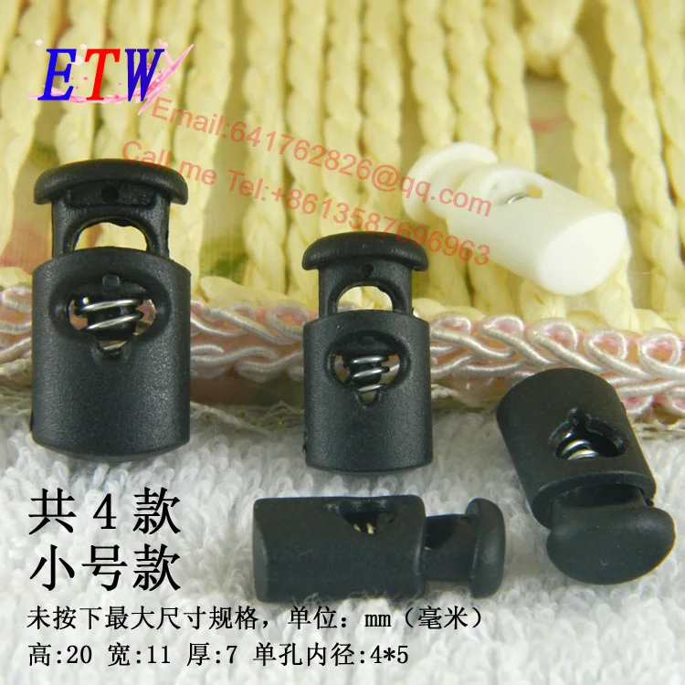 

Free Shipping Wholesale High Quality Nylon Cord Lock 20*11*7 1 Hole White Nylon Stopper Spring Stopper 200 pcs/lot