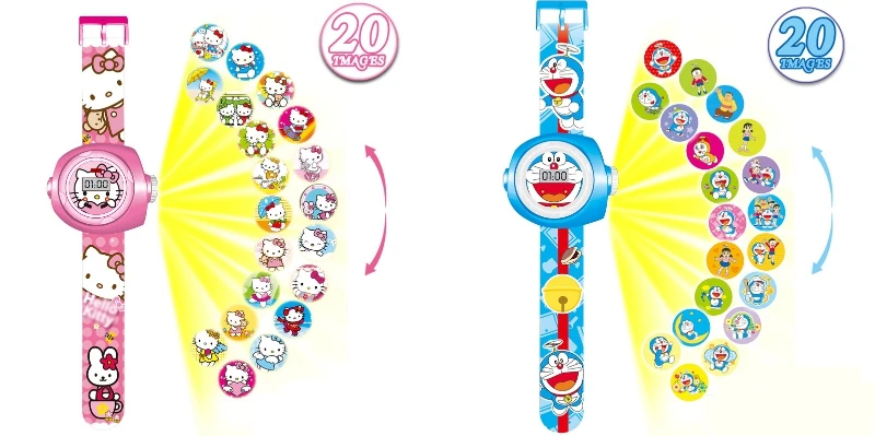 Princess Spiderman Kids Watches 20 Projection Cartoon Pattern Digital Child watch For Boys Girls LED Display Clock Relogio