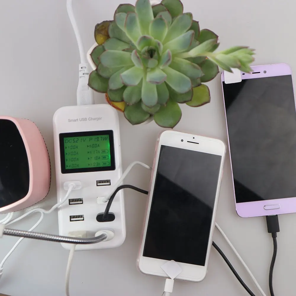 8 портовая зарядная станция USB 5 в А зарядное устройство с ЖК дисплеем для