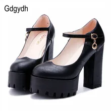 Gdgydh Buena Calidad 2017 Primavera Tacones Altos Zapatos de Las Mujeres de Gran Tamaño de la Plataforma Del Talón Grueso Bombas de Las Mujeres Zapatos Casuales Parte Rusa