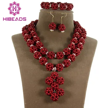 

Free Shipping!Nigerian Wedding African Beads Jewelry Set Fashion Coral Beads Jewelry Set Bridal Necklace Set Wholesale CJ106