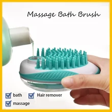 Pet Massager Bath Brush Silicone Head Body Shampoo Scalp Massage Cat Hair Remover Hair Washing Comb head massage hair brush cute magical rabbit scalp massager electric shampoo comb vibration stress relief bath hair wash care