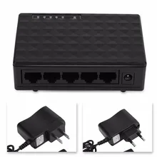 10/100 Мбит/с 5 Порты Fast Ethernet LAN RJ45 Vlan коммутатор Ethernet+ Зарядное устройство US/EU