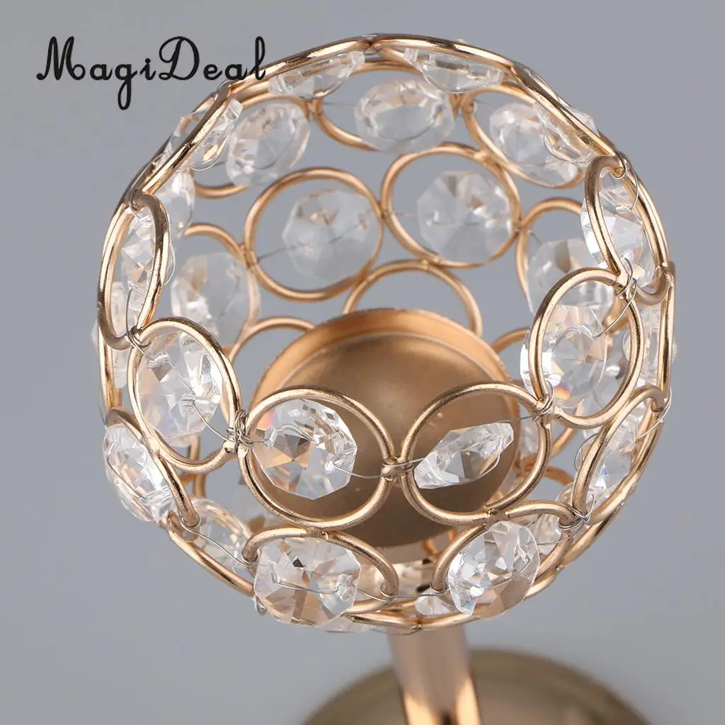 MagiDeal	 Mosaic Crystal Wedding Present Candlestick Candle Tea Light Holder Stand for Events Wedding Home Party Decor	