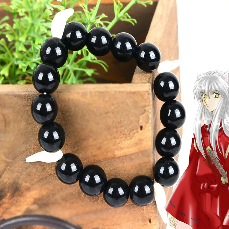 

Anime Inu Yasha Kikyou cosplay black beads Bracelet fashion wristband cosplay Charm Bracelet Jewelry props Halloween gifts