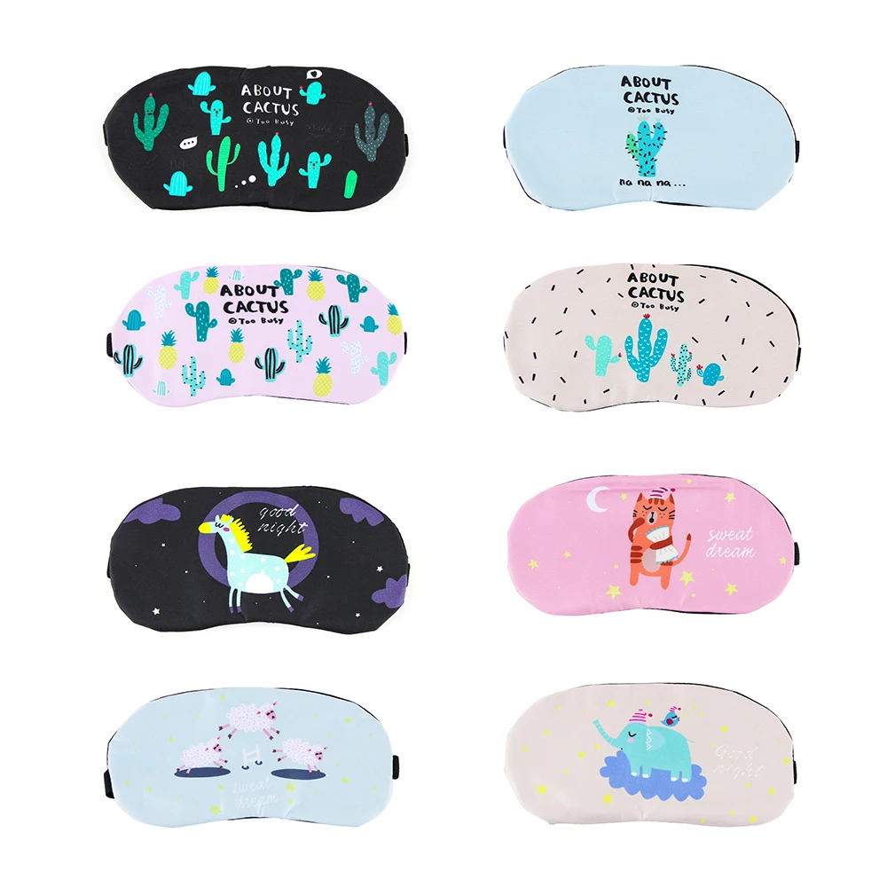 

1pc Cute Sleeping Mask Soft Padded Sleep Shade Cover Comfort Rest Relax Blindfold Sleeping Aid Eye Patch