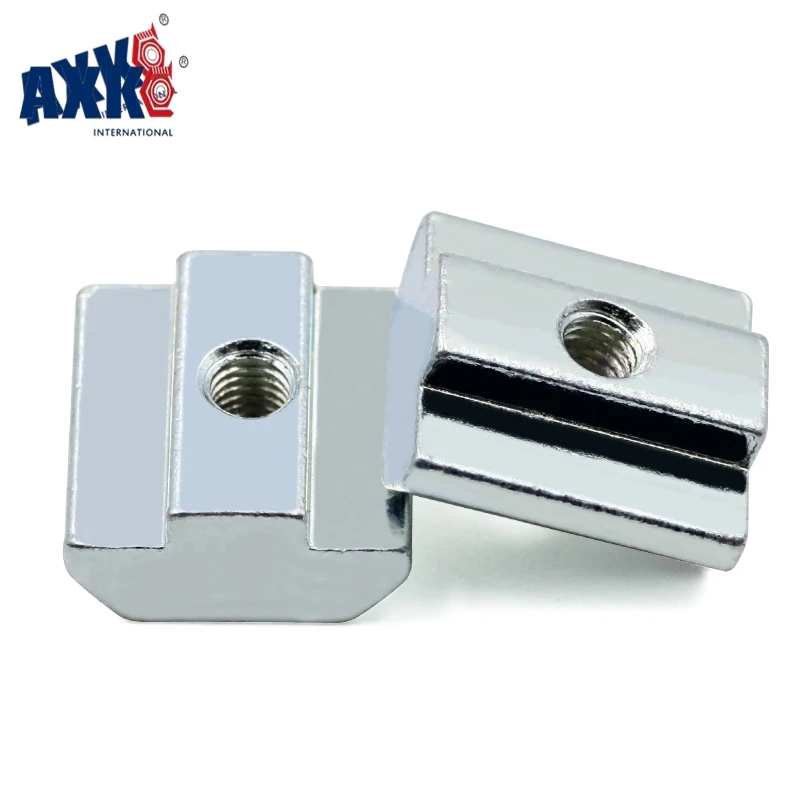AXK 100 шт 50 20 штук 10 цинковый пластина с покрытием M3 M4 M5 M6 M8 T Block гайки для Алюминий