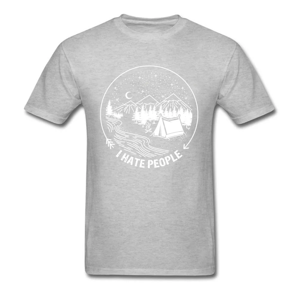 Design 100% Cotton Printed Tees Rife Short Sleeve Men T Shirt Camisa Autumn Top T-shirts Crewneck Top Quality I Hate People Funny Camper Shirt grey