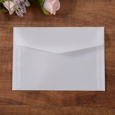 100 шт. Корея Винтаж пустые полупрозрачные пергаментные конверты DIY Multifunction lovely fashion Gift card - Цвет: Translucent