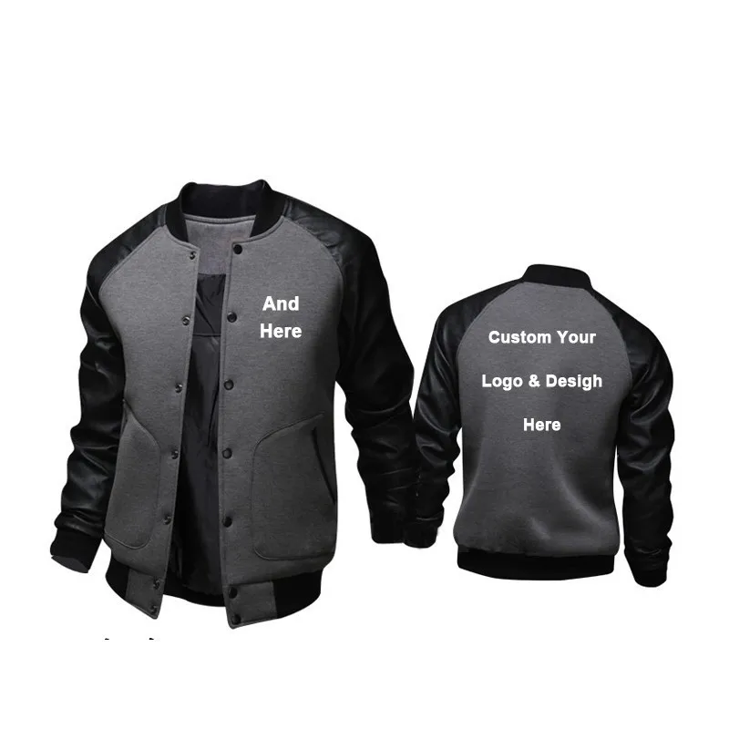 Стильный британские куртки для мужчин логотип и дизайн мужской толстовки Модные Простые бейсбол куртка костюм пальто - Цвет: Dark Gary