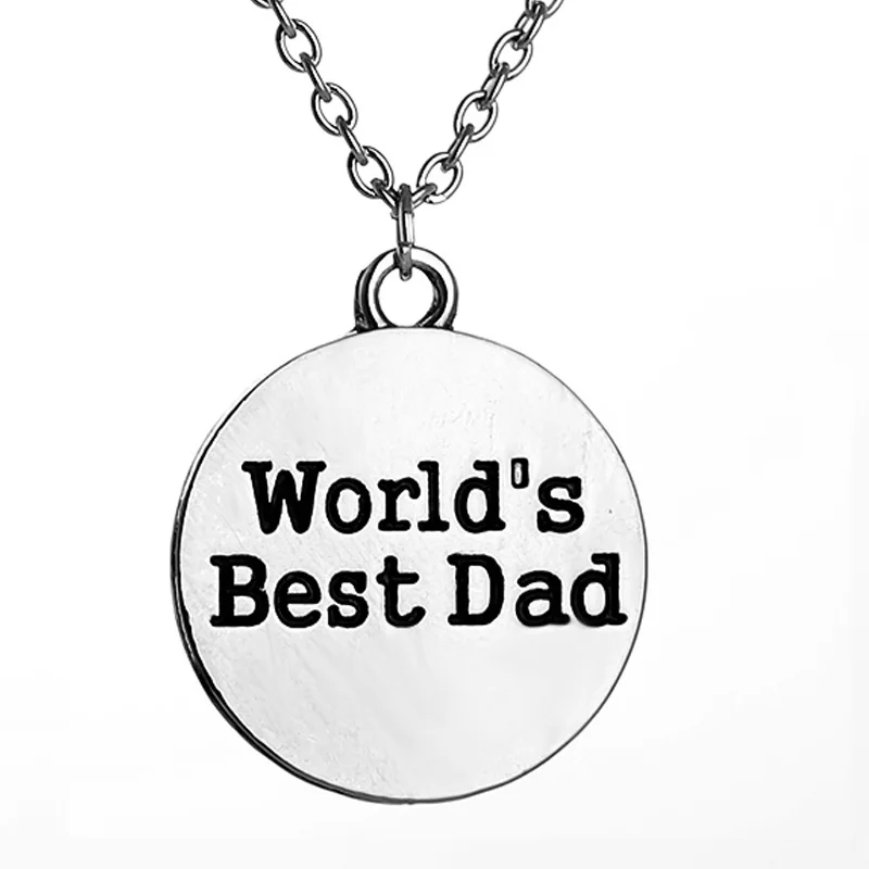 world's best dad Necklace man smooth Necklaces simple Message Reminder Necklace Christmas gift