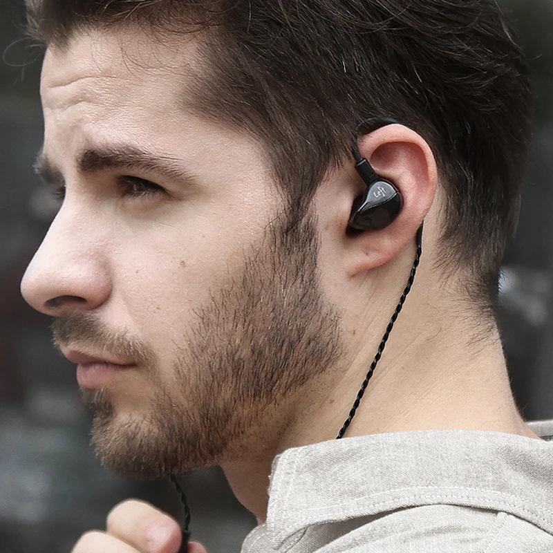 Новые KZ ZS4 1BA + 1DD HIFI бас Шум Отмена наушники с микрофоном и 0 75 мм 2pin Съемный кабель