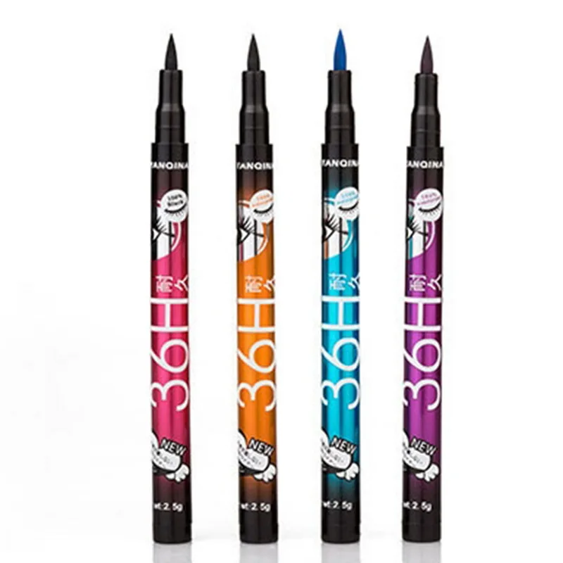 

Manooby 4 Colors Black 36H Eyeliner Pencil Long-lasting Pen Waterproof Liquid Eye Liner Cosmetic Tools Make up