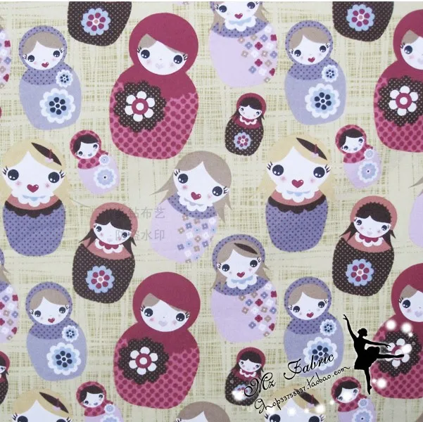 

100x140cm Matryoshka doll 100% cotton fabric Cotton Fabric quilting Baby Cloth Kids bedding patchwork tissue home Textile