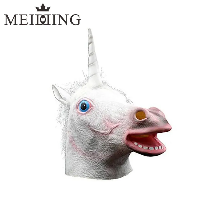 Buy MEIDDING 1pcs Unicornio Funny Latex Animal Head