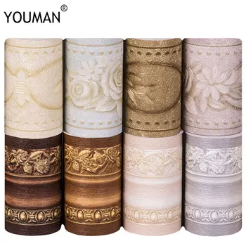 

Wallpapers YOUMAN Wallpaper Borders PVC Wall Stickers Vinyl Waterproof Home Decor Emboss Kids Room Bathroom Self Adhesive DIY
