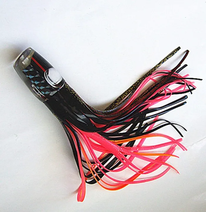 Isca de Atum Jogo de Pesca ao Corrico Isca de Pesca do Mar Cabeça com Duplo Polegada Polvo Saia Marlin Lure Isca Grande Resina 8.5-9.5 65g 4 8.5-9.5 polegada 65g Polvo Saia Isca de