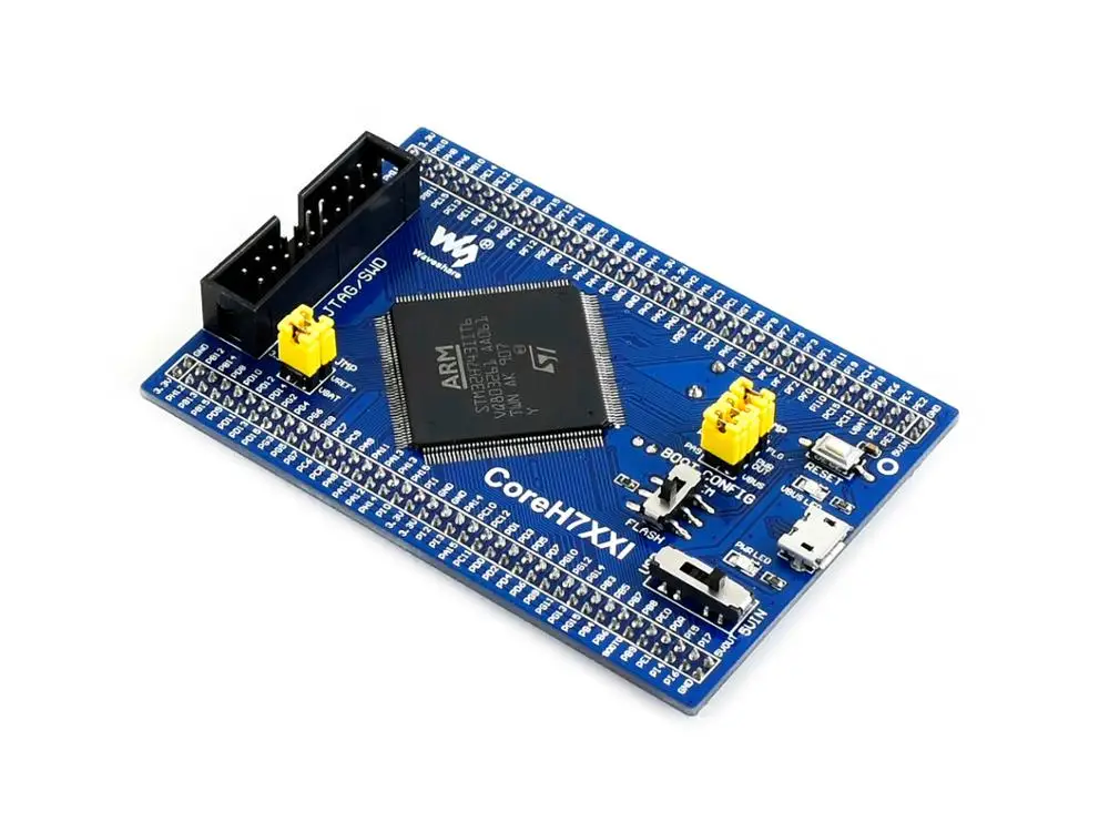 CoreH743I предназначен для STM32H743IIT6 интегрирует цепь часов, управление питанием USB, разъем USB поддерживает дополнительное расширение