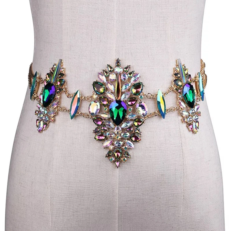 Роскошные, украшенные кристаллами ремни для платьев женские красочные широкий пояс Размер Регулируемый