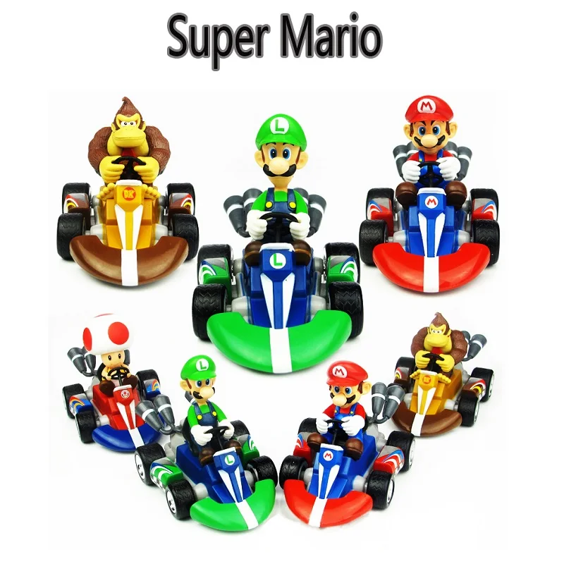 Buy Cartoon Super Mario Racing Car Action Figure Toy