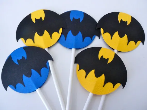 Бэтмен Super Hero кекс Toppers Event участник выбирает Детская душа Свадьба День рождения зубочистки Декор