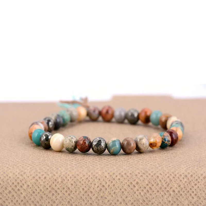 

Tassel Bracelet Natural Stone Pyrite Bead Bracelets Stretch BohemianBangles Bracelets Bead Women Jewelry Dropshipping for Women