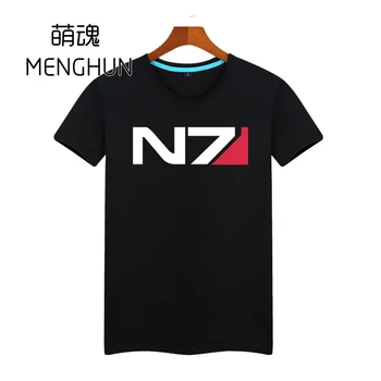 

Hot game mass effect high quality cotton men's game fans N7 logo t shirt Mass effect AC484