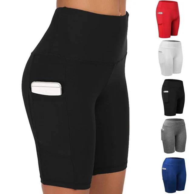 US $5.00 High Waist Elasticity Yoga Shorts Sport Leggings Workout Out Pocket Leggings Fitness Sports Gym Run