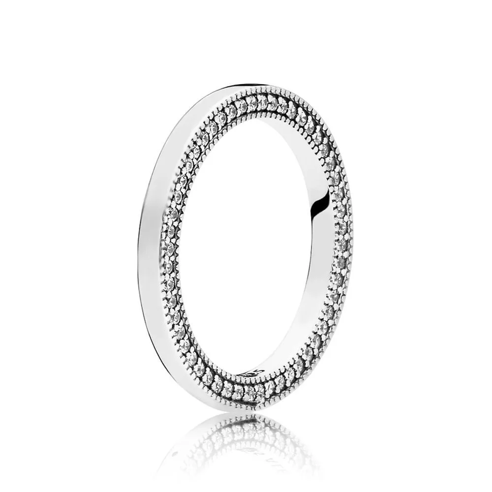 

NEW 100% 925 Sterling Silver Authentic 197437CZ SIGNATURE HEARTS Ring Charm Original Women Jewelry