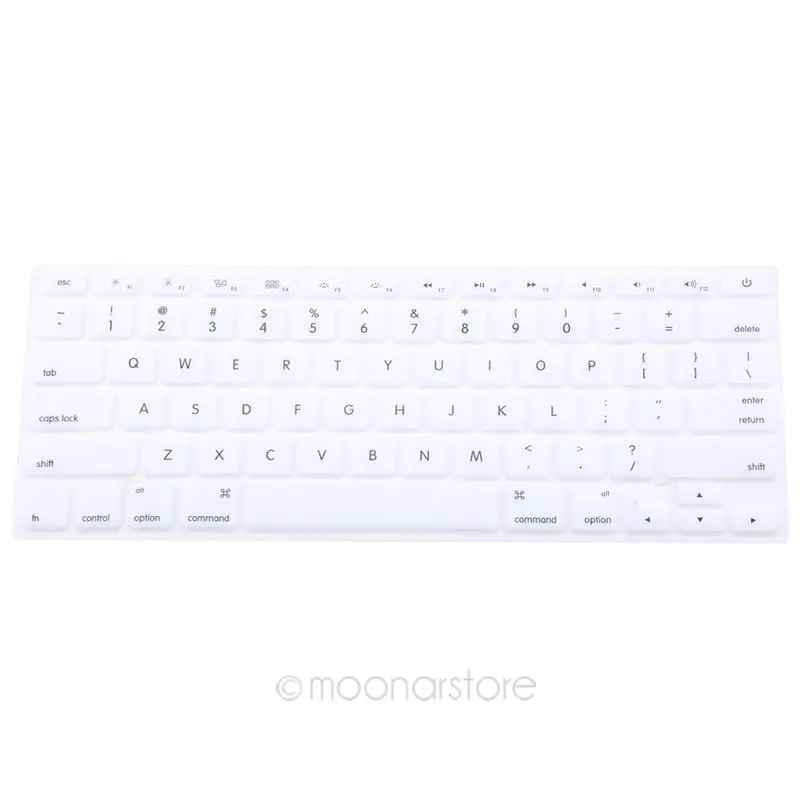Мягкие прочные наклейки на клавиатуру, 9 цветов, силиконовый чехол на клавиатуру для Apple Macbook Pro MAC 13 15 Air 13 US модель#828 Новинка - Цвет: Белый