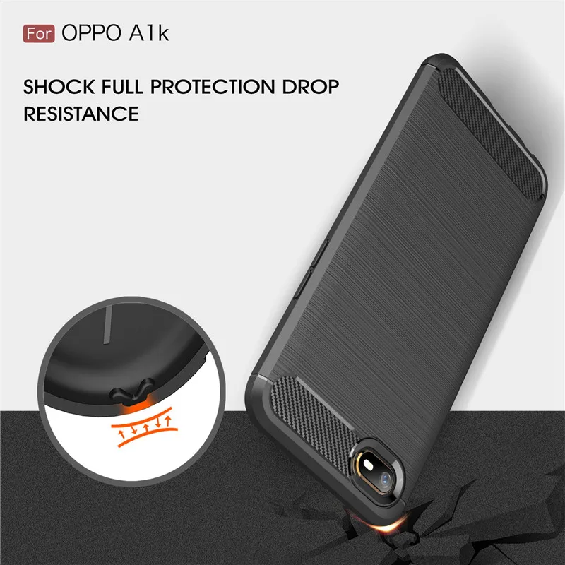 Чехол для телефона из углеродного волокна OPPO A1K чехол мягкого ТПУ задняя крышка