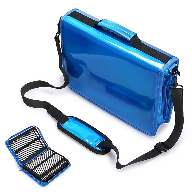 Couro do Plutônio Case de Lápis a Laser Criativo Buracos Grande Pencilcase Penal Luxo Caneta Bolsa Caixa Escritório Escola Papelaria 160 Mod. 114715 8 Cheap Estojo