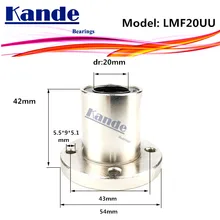 LMF20 UU 1 шт./лот LMF20UU круглый фланец линейный шариковый подшипник 20 мм LMF20 для 3D принтера SMF20UU Kande подшипники